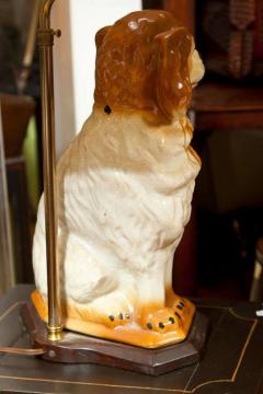 VICTORIAN STAFFORDSHIRE SPANIEL AS TABLE LAMP - 3711014