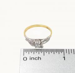 VINTAGE 0 40 CARAT ROUND BRILLIANT CUT DIAMOND AND PLATINUM AND 18K GOLD RING - 2699778