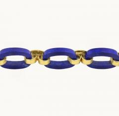 VINTAGE 1960S LAPIS LAZULI AND 18K GOLD LINK BRACELET - 2621456