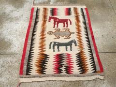 VINTAGE AMERICAN NAVAJO FLATWEAVE PICTORIAL RUG - 2372502