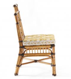 VINTAGE BAMBOO CHAIR WITH LEATHER ACCENTS - 2426405