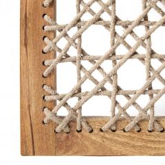 VINTAGE FOLDING SCREEN WITH ROPE PANELS - 2426479