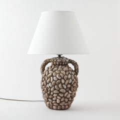 VINTAGE HANDMADE SLIPPER SHELL TABLE LAMP - 4357843