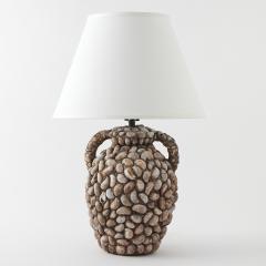VINTAGE HANDMADE SLIPPER SHELL TABLE LAMP - 4357849