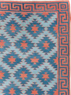 VINTAGE INDIAN FLATWEAVE DHURRIE LONG ROOM SIZE CARPET - 3079803