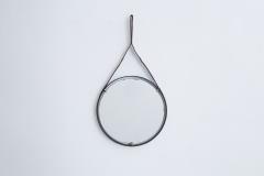 VINTAGE ITALIAN FLOATING IRON AND LEATHER MIRROR - 1570311