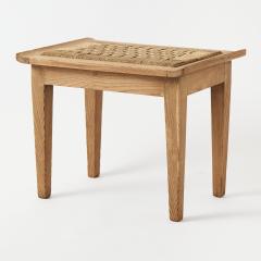 VINTAGE PAIR OF CERUSED OAK STOOLS WITH ROPE SEATS - 4345467
