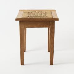 VINTAGE PAIR OF CERUSED OAK STOOLS WITH ROPE SEATS - 4345468