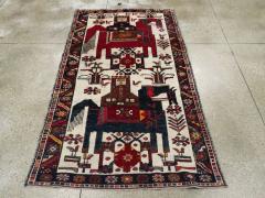 VINTAGE PERSIAN BAKHTIARI PICTORIAL ACCENT RUG - 2372558