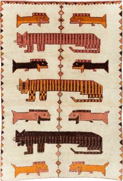 VINTAGE PERSIAN BAKHTIARI PICTORIAL ACCENT RUG - 3171613