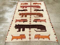 VINTAGE PERSIAN BAKHTIARI PICTORIAL ACCENT RUG - 3171676