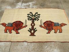 VINTAGE PERSIAN FLATWEAVE KILIM PICTORIAL ACCENT RUG - 2352968