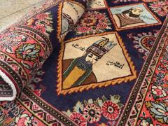 VINTAGE PERSIAN KERMAN PICTORIAL ACCENT RUG - 2372561