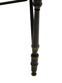 VINTAGE TOLE BLACK GOLD CHINOISERIE TRAY TABLE WITH X STRETCHER BASE - 4646056