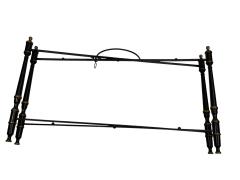 VINTAGE TOLE BLACK GOLD CHINOISERIE TRAY TABLE WITH X STRETCHER BASE - 4646067