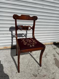 VIntage Regency Style Mahogany Side Chair with Needlepoint Fabric - 4406802