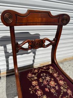 VIntage Regency Style Mahogany Side Chair with Needlepoint Fabric - 4406823
