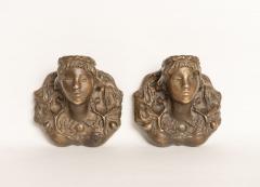 Vadim Androusov RARE PAIR OF SCONCES OF FEMALE FIGURES IN BRONZE BY VADIM ANDROUSOV - 2494715