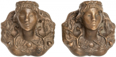 Vadim Androusov RARE PAIR OF SCONCES OF FEMALE FIGURES IN BRONZE BY VADIM ANDROUSOV - 2494851