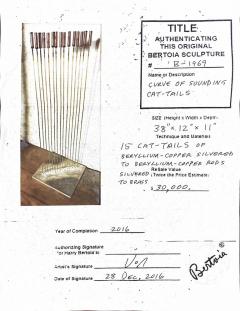 Val Bertoia Large Val Bertoia 15 Rod Curve of Sounding Cat Tails Sculpture 2016 - 1181382