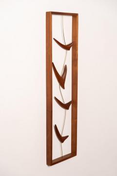 Val Robbins Wall Mount Sculpture in Walnut by Mid Century Modern Artist Val Robbins 1960s - 3234872