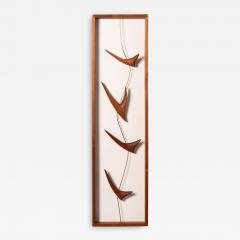 Val Robbins Wall Mount Sculpture in Walnut by Mid Century Modern Artist Val Robbins 1960s - 3241043