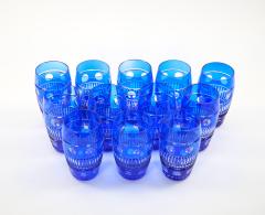 Val Saint Lambert Cobalt Blue Tableware Crystal Water Service For 12 People - 4795438