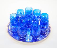 Val Saint Lambert Cobalt Blue Tableware Crystal Water Service For 12 People - 4795441