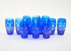 Val Saint Lambert Cobalt Blue Tableware Crystal Water Service For 12 People - 4795443
