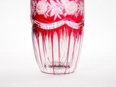 Val Saint Lambert Cut Etched Glass Vase with Floral and Foliate Decoration - 4794049