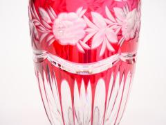 Val Saint Lambert Cut Etched Glass Vase with Floral and Foliate Decoration - 4794052
