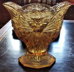 Val Saint Lambert Dame Papillon Art Deco Belgian Amber Glass Vase - 2021721