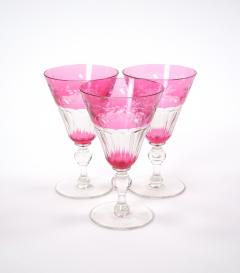 Val Saint Lambert Ruby Cut Crystal Champagne Coupe Service 7 People - 3886074