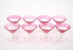 Val Saint Lambert Ruby Cut Crystal Cocktail Coupe Service For 8 People - 3886061