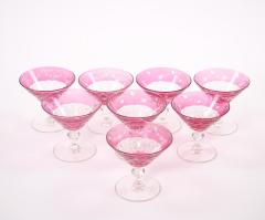 Val Saint Lambert Ruby Cut Crystal Cocktail Coupe Service For 8 People - 3886062