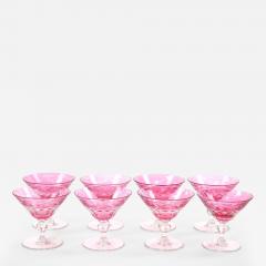 Val Saint Lambert Ruby Cut Crystal Cocktail Coupe Service For 8 People - 3890624