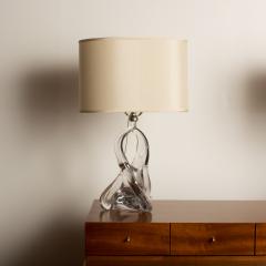 Val St Lambert A pair of clear glass lamps by the Belgian manufacturer Val Saint Lambert - 2033317