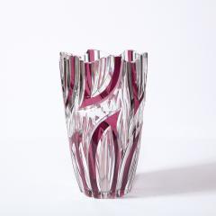 Val St Lambert Mid Century Translucent Crystal Violet Tourmaline Vase by Val St Lambert - 2092653