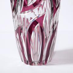 Val St Lambert Mid Century Translucent Crystal Violet Tourmaline Vase by Val St Lambert - 2092678