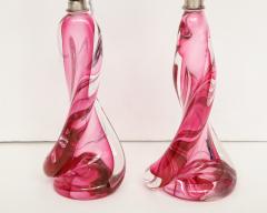 Val St Lambert Val St Lambert Pink Clear Crystal Lamps - 774450