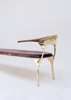 Valentin Loellmann Brass and Walnut Lounge Chair - 1019881