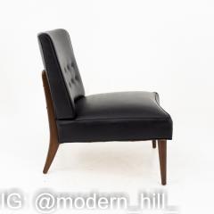 Valentine Seaver for Kroehler Mid Century Black Vinyl Slipper Lounge Chair - 1872088