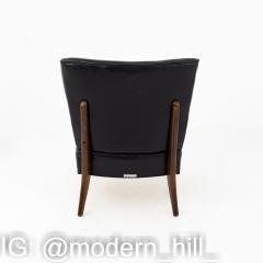 Valentine Seaver for Kroehler Mid Century Black Vinyl Slipper Lounge Chair - 1872090