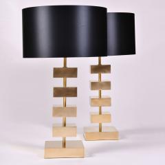 Valerie Wade Pair of Luigi brass table lamps - 972031