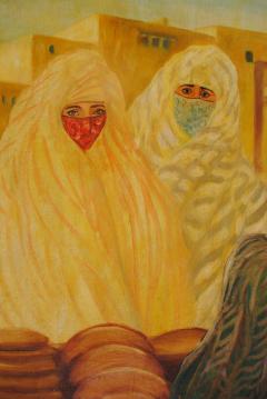 Valery Ivanovich Jacobi Orientalist Painting of Veiled Women - 1070088