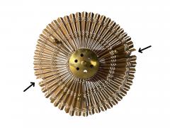 Valinte Oy Wall Lights Polished Brass Frosted Glass Rattan Finland 1950s - 4469291