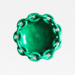 Vallauris French Emerald Green Ceramic with Chain Edge Detail - 3828603