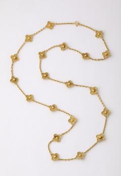 Van Cleef and Arpels 18k 20 Motif Gold Alhambra Vintage Necklace - 3880116