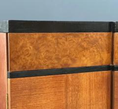 Vanleigh Furniture 1940s Art Deco Vanleigh Walnut Server with Inlaid Flowers and Burl Accents - 3821159