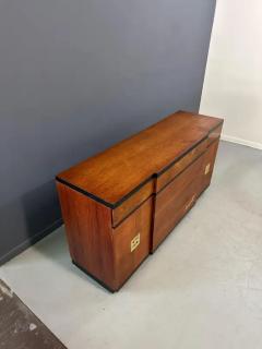 Vanleigh Furniture 1940s Art Deco Vanleigh Walnut Server with Inlaid Flowers and Burl Accents - 3821171